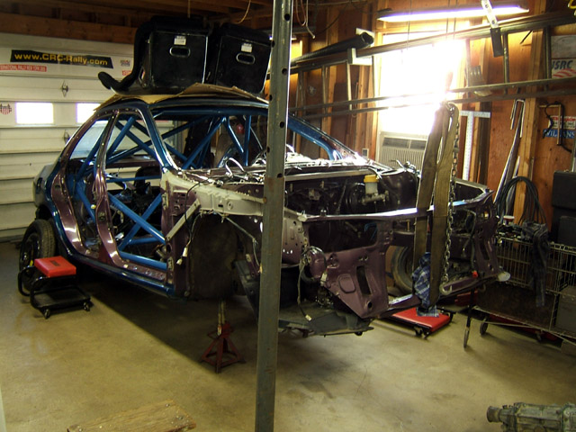 The new shell, ready for the engine and transmission.